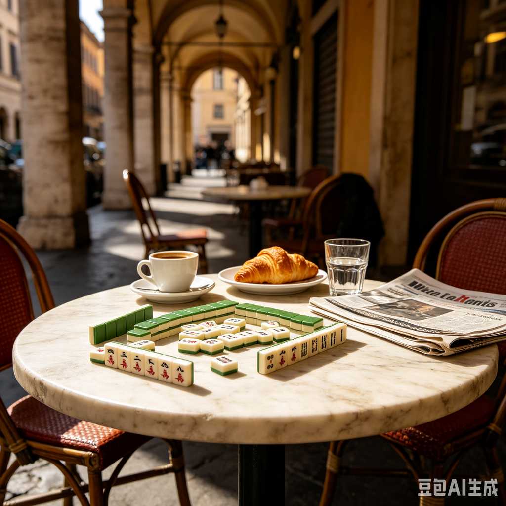 carved pattern mahjong set